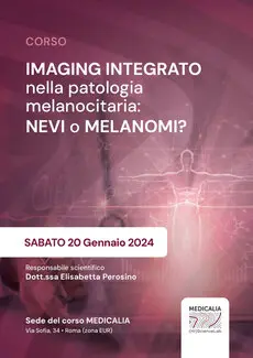 Brochure evento del 20 gennaio 2024 presso Medicalia Roma Nevi o Melanomi?